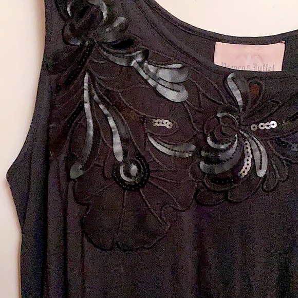 Couture Embellished Embroidery Sequin Black Top - Picture 5 of 12